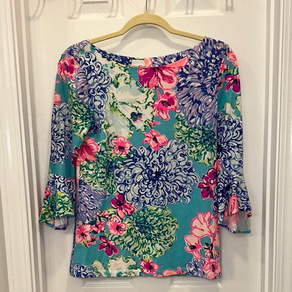 Lilly Pulitzer Floral Bell Sleeve Top – Size XS & S available